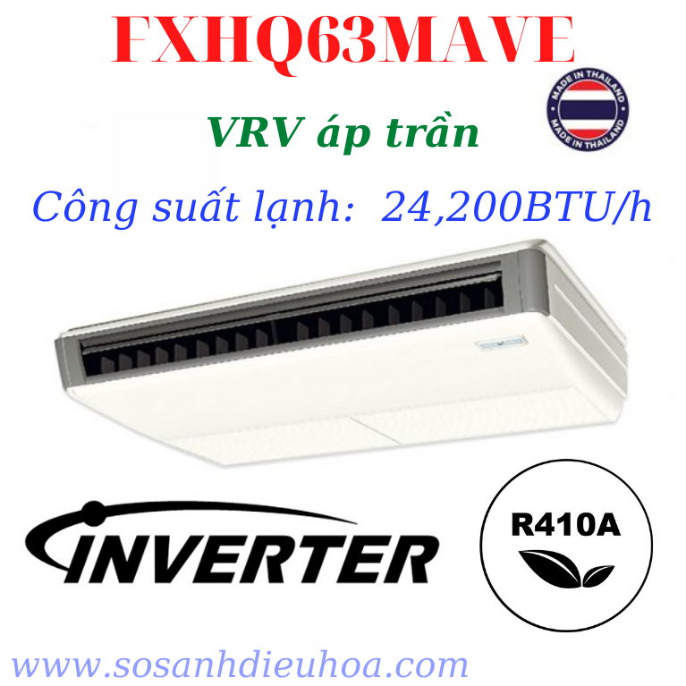 Dàn lạnh điều hòa trung tâm Daikin áp trần VRV FXHQ63MAVE - HRT